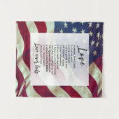 米国国旗の愛は患者バイブル愛国者結婚の タペストリー (正面(横))