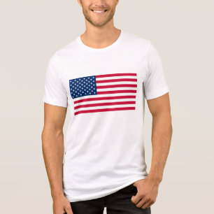 米国国旗の愛国心のあるアメリカ トライブレンドTシャツ