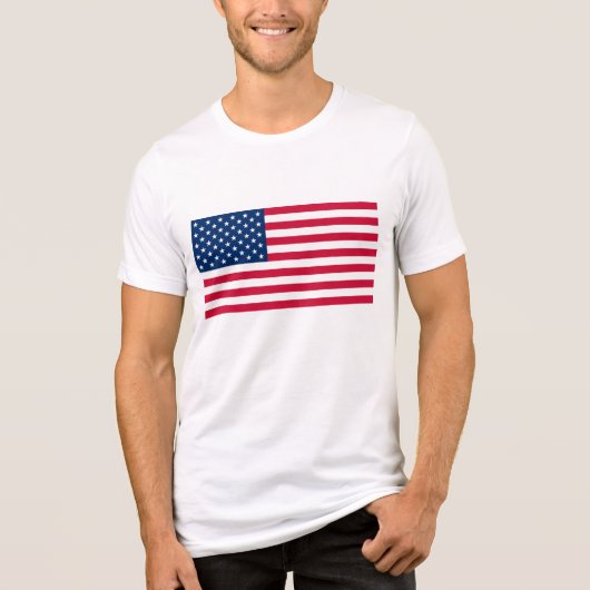 米国国旗の愛国心のあるアメリカ トライブレンドTシャツ (正面)