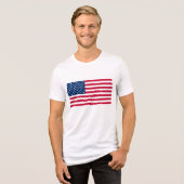 米国国旗の愛国心のあるアメリカ トライブレンドTシャツ (正面全面)