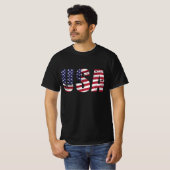 米国国旗の愛国心の強さ7月4日 Tシャツ (正面フル)
