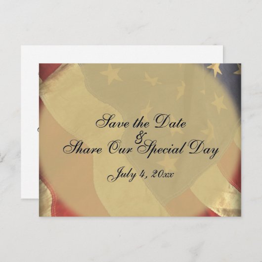 米国国旗の愛国心の日付ポストカードの保存 案内ポストカード (正面/裏面)