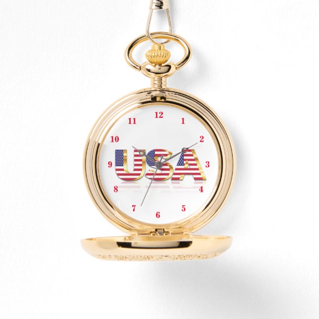 米国国旗の愛国心を見る 腕時計 (正面)