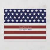 米国国旗の愛国心7月4日空白の戻り ポストカード (正面)