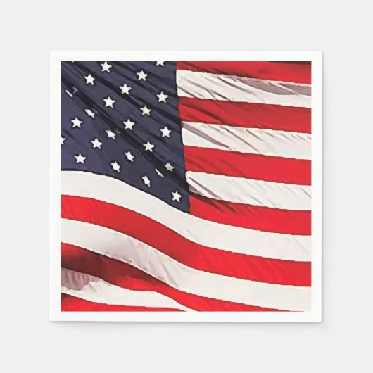 米国国旗の愛国心 スタンダードカクテルナプキン (正面)