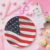 米国国旗の愛国心 ペーパープレート (パーティー)