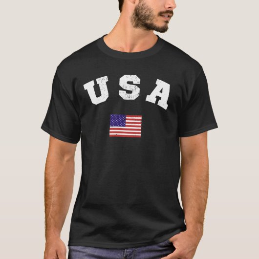 米国国旗の愛国心 Tシャツ (正面)