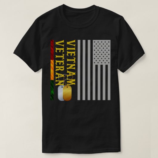 米国国旗の愛国的なアメリカのギフトベトナム退役軍人 Tシャツ (デザイン正面)