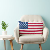米国国旗の愛国的なアメリカ国旗の星とストライプ ランバークッション (椅子)