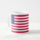 米国国旗の愛国的なアメリカ茶コーヒーマグ コーヒーマグカップ (正面左)