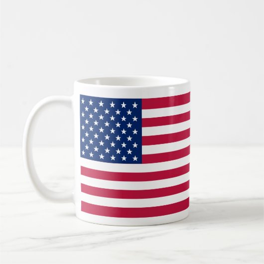 米国国旗の愛国的なアメリカ茶コーヒーマグ コーヒーマグカップ (左)