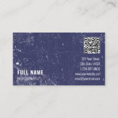 米国国旗の愛国的なアメリカ赤白青QRコード 名刺 (裏面)