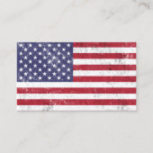 米国国旗の愛国的なアメリカ赤白青QRコード 名刺 (正面)