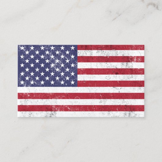 米国国旗の愛国的なアメリカ赤白青QRコード 名刺 (正面)