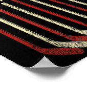 米国国旗の愛国的なアメリカ・ホッケー選手アイスホッケ ポスター (角)