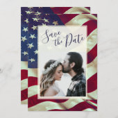 米国国旗の愛国的なキリスト教のバイブル結婚写真 セーブザデート (正面/裏面)