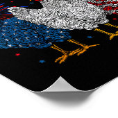 米国国旗の愛国的なチキン愛好家7/1 ポスター (角)