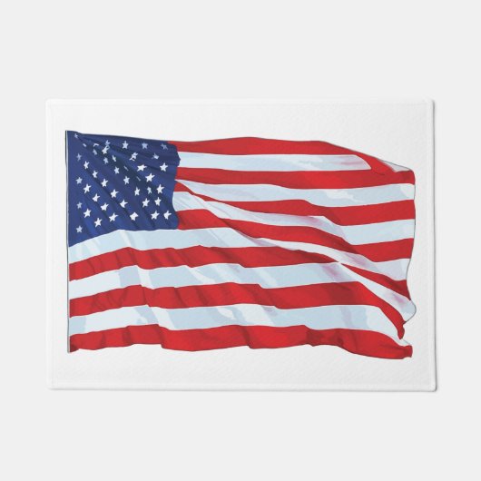 米国国旗の愛国的なドアマット ドアマット (正面)