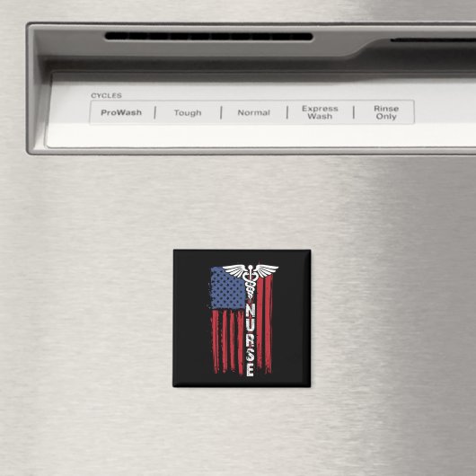 米国国旗の愛国的なナース週間の看護 マグネット (インサイチュ (食洗機))