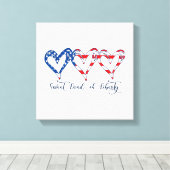 米国国旗の愛国的なハート7月4日スイートランドo キャンバスプリント (インサイチュ (ウッドフロア))