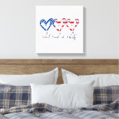 米国国旗の愛国的なハート7月4日スイートランドo キャンバスプリント (インサイチュ (寝室))