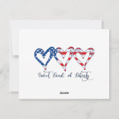 米国国旗の愛国的なハート7月4日スイートランドo シーズンカード (裏面)