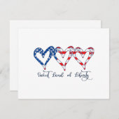 米国国旗の愛国的なハート7月4日スイートランドo シーズンカード (正面/裏面)