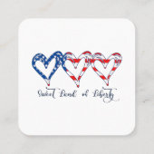 米国国旗の愛国的なハート7月4日スイートランドo スクエア名刺 (裏面)