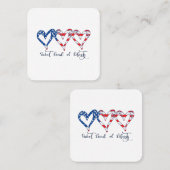 米国国旗の愛国的なハート7月4日スイートランドo スクエア名刺 (正面/裏面)