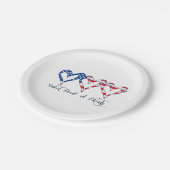 米国国旗の愛国的なハート7月4日スイートランドo ペーパープレート (アングル)