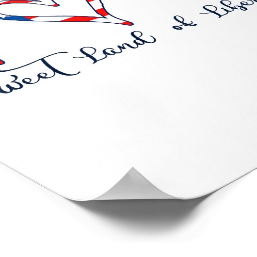 米国国旗の愛国的なハート7月4日スイートランドo ポスター (角)