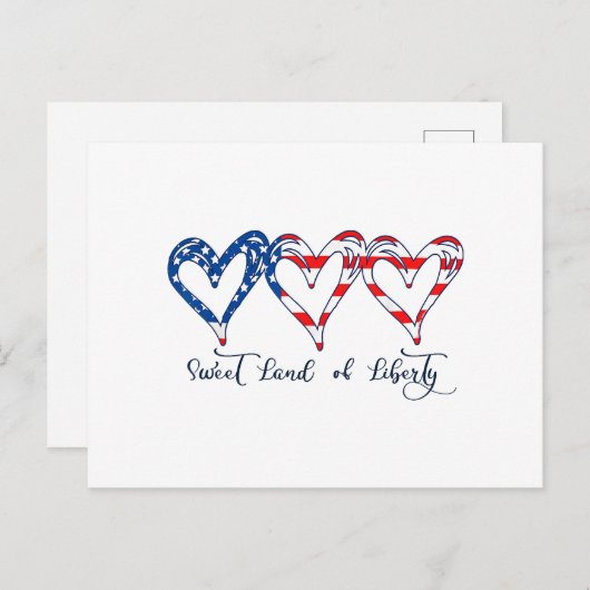 米国国旗の愛国的なハート7月4日スイートランドo ポストカード (正面/裏面)