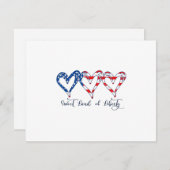 米国国旗の愛国的なハート7月4日スイートランドo 出欠カード (正面/裏面)