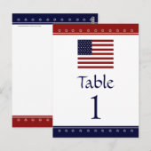 米国国旗の愛国的なパーティーテーブル番号カード ポストカード (正面/裏面)