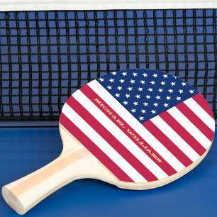 米国国旗の愛国的なモノグラムテーブルテニス 卓球ラケット