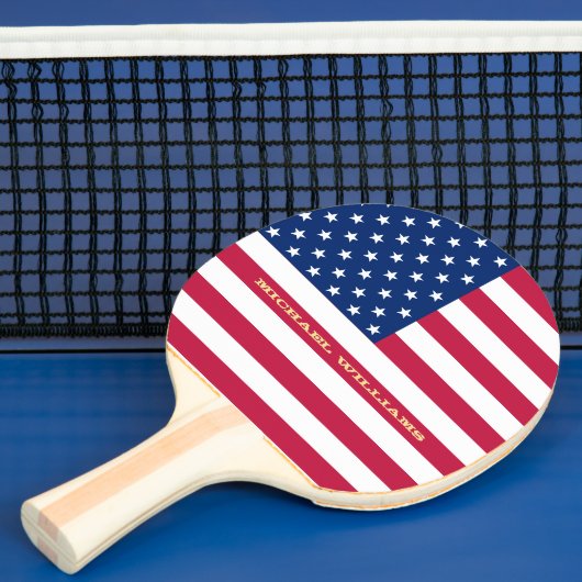 米国国旗の愛国的なモノグラムテーブルテニス 卓球ラケット (インサイチュ)