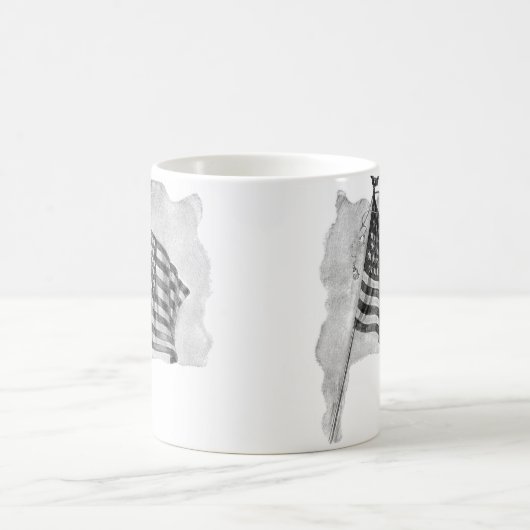 米国国旗の愛国的なヴィンテージ芸術 コーヒーマグカップ (中央)