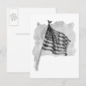 米国国旗の愛国的なヴィンテージ芸術 ポストカード (正面/裏面)