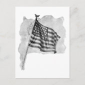 米国国旗の愛国的なヴィンテージ芸術 ポストカード (正面)