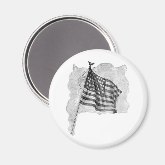 米国国旗の愛国的なヴィンテージ芸術 マグネット (正面/裏面)