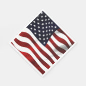 米国国旗の愛国的な紙ナプキン スタンダードランチョンナプキン (角)