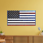 米国国旗の愛国的な赤白青ウォールアート キャンバスプリント (インサイチュ (リビング))