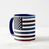 米国国旗の愛国的な赤白青マグカップ マグカップ (正面左)