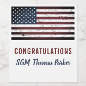 米国国旗の愛国的な退職パーティー ワインラベル (シングルラベル)