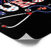 米国国旗の愛国的ナース聴診器4位 ポスター (角)