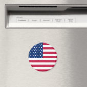 米国国旗の愛国的ラウンド冷蔵庫用マグネット マグネット (インサイチュ (食洗機))