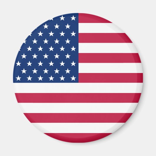 米国国旗の愛国的ラウンド冷蔵庫用マグネット マグネット (正面)
