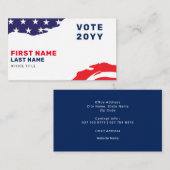 米国国旗の愛国的選挙キャンペーンの名刺 名刺 (正面/裏面)