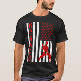 米国国旗の愛国空手 Tシャツ