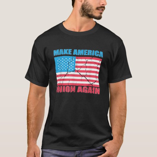 米国国旗の愛国者を再び統一する Tシャツ (正面)